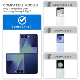 for Z-Flip-7 Case, for Samsung Galaxy Flip 7 Case with 9H HD Tempered Glass Camera Screen Protector & Hinge Protection, Slim Anti-Scratch Protective Shockproof Girly Women Cute Cover - Mint Green