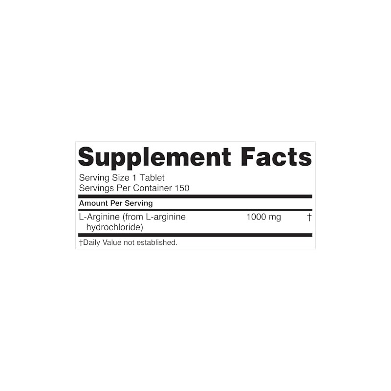 Nugenix Suplemento de aminoácido L-arginina Essentials, 1000 mg, 150 comprimidos