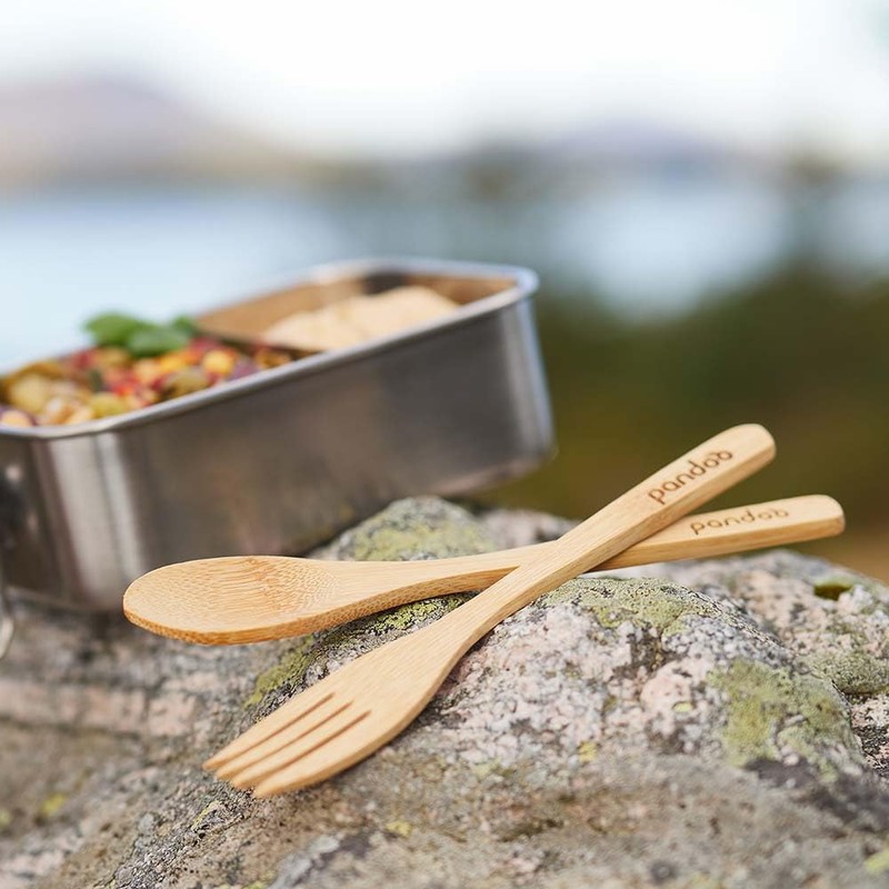 pandoo Forks made of 100% natural bamboo, reusable and environmentally