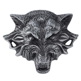 Wolf Belt Buckle Men Wild Animal Wolf Head Belt Buckle Nordic Viking Wolf Belt Buckle Celtic Wolf Animal Belt Buckle Western Cowboy Belt Buckle Punk Rock Belt Buckle, silver
