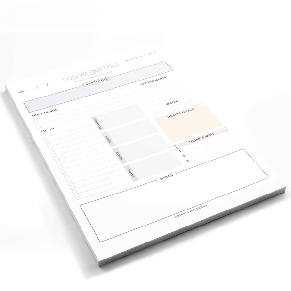 Daily Planner with Undated 8.5x11" Tear-Off Sheets - Calendar Organizer,