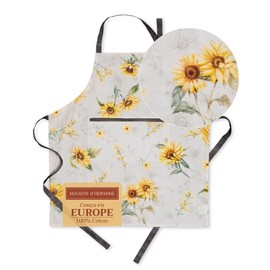 Maison d' Hermine Cloth Apron 100% Cotton (70 cm x 85 cm) 1 Piece Adjustable Neck Strap Easter Apron with Center Pocket & Long Ties for Chef, Women & Men, Wedding Use, Candice - Spring/Summer