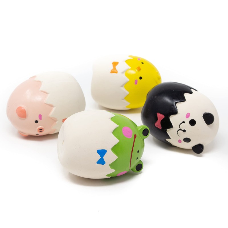 Mushroom & Co Squeak Latex Rubber Puppy Toy Animal 4-Set