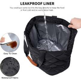 TIIOCTI Insulated Cooler Tote Bag - Large, Reusable Grocery & - Ideal for Travel, Picnics & Delivery - Keeps Food Hot or Cold