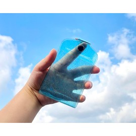 Donally Custom Card Holder, 4 Pockets, Trading Card Holder, Keychain, Cute, Trading Card Case, Glitter, Clear, Korea, clear