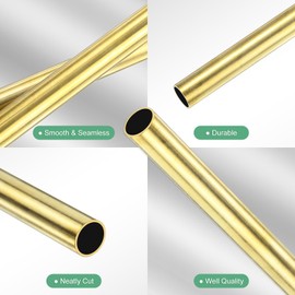 M METERXITY 300mm Brass Round Tube, 9mm OD 0.5mm Wall Thickness H65 Brass Seamless Tubing for Construction/Machining/DIY Crafting, Metal Straight Pipe [0.35x0.02x11.8IN]