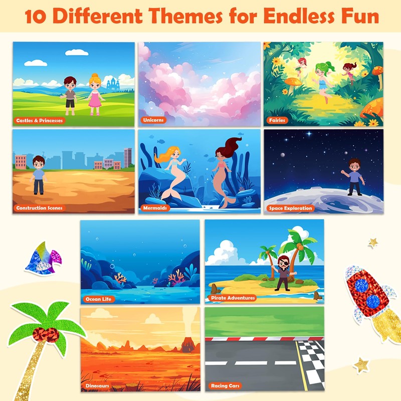 PARTYWIND Foil & Pom poms Art Fun Kit for Kids