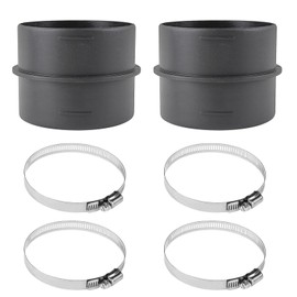 2 Stück Ducting Joiner Verbinder Rohr, 60mm Verbindungsstück Lüftungsrohr mit 4 Edelstahl Schlauchschellen, Verbindungsstück für Heizungskanalrohr, Standheizungsschlauch Rohrverbinder