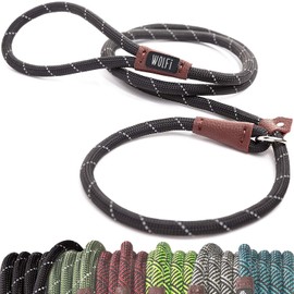 Wolfi Correa para Mascota Duradera, Correa Resistente y cómoda para Perro, Correa de Entrenamiento para Perros Grandes y Medianos, Ajustable de Nylon (Negro)