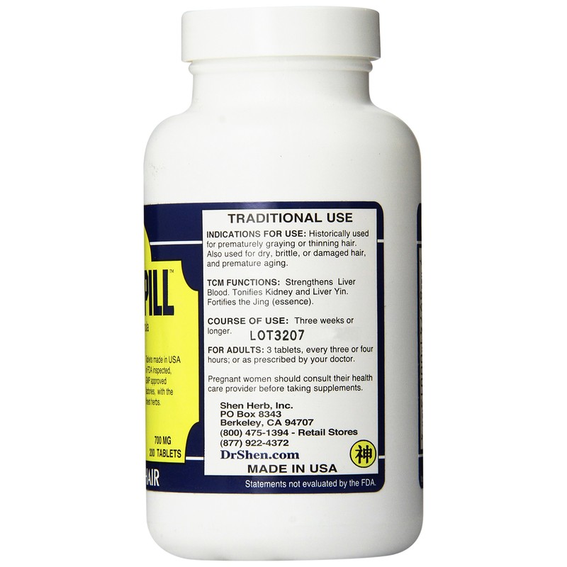 Dr. Shen's Shou Wu Pill (200 Tablets - one Month