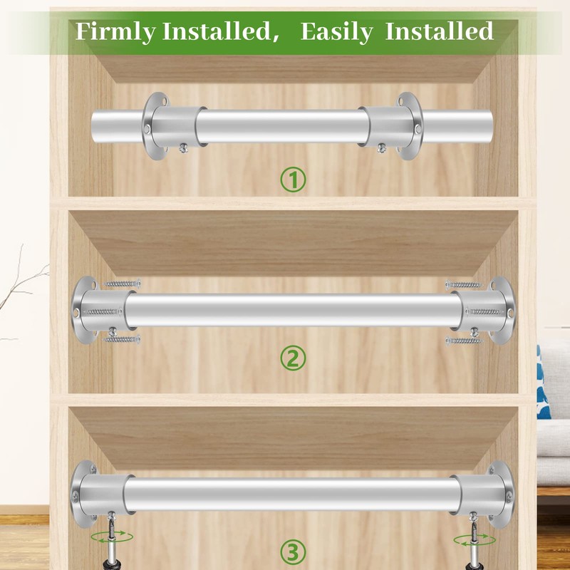 Closet Rod Flange Holder, Stainless Steel Closet Rod Bracket 3/4