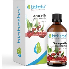 BIOHERBA Pack of 3 Sarsaparilla Tincture, Smilax Officinalis, High-Quality 100 ml Drops - Supports Skin Health, Digestion & Appetite, Vegan, Contains Vitamin B2, Ideal for Acne & Eczema, PZN 18217450