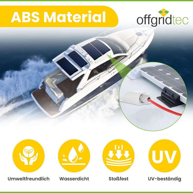 Offgridtec© Roof Guide 1-Way White for Cable Outer Diameter 3-12