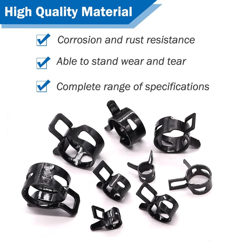 Tnisesm 80Pcs Spring Band Hose Clamps Assortment kits Silicone Vacuum