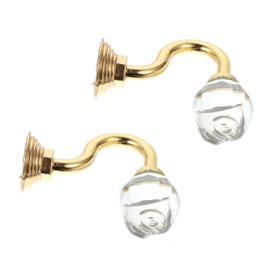 Cabilock Par de Alzapaños de Cristal para Cortinas – Sujetadores de Aleación en Forma de U, Ganchos Decorativos de Lujo para Sala y Recámara, Accesorios de Pared Estilo Clásico, 6 x 5.8 x 3 cm