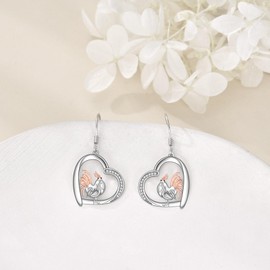 VONALA 925 Silver Women's Animal / Moon / Pearl Dangle Earrings for Women Girls, Sterling Silver