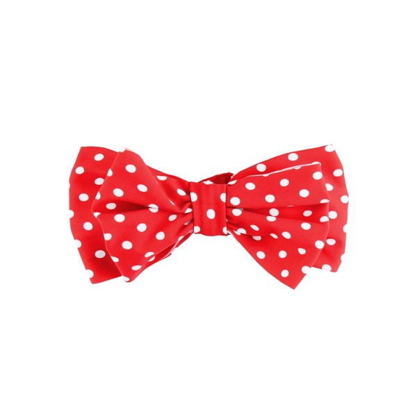 RuffleButts Red Polka Dot Swim Bow Headband - One Size