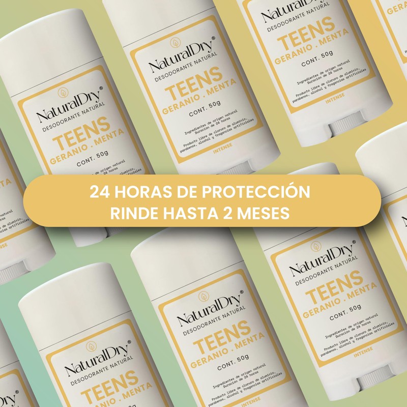 NaturalDry Desodorante Corporal en barra Teen Intense Geranio - 3
