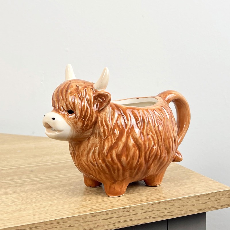Novelty Gravy Boat Highland Cow Kitchen Decoration Accessories Sauce Jug
