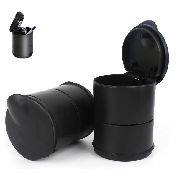 VireEyU Pack of 2 Car Trash Can with Lid, Fits