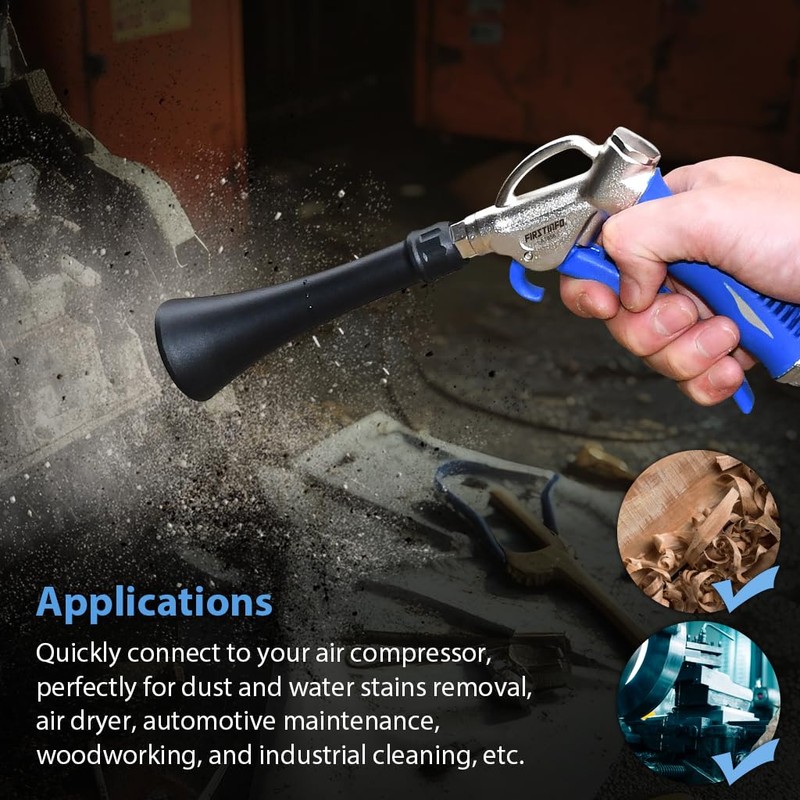 FIRSTINFO A1856EU Air Blow Gun with Cyclone Nozzle Quickly Blasts