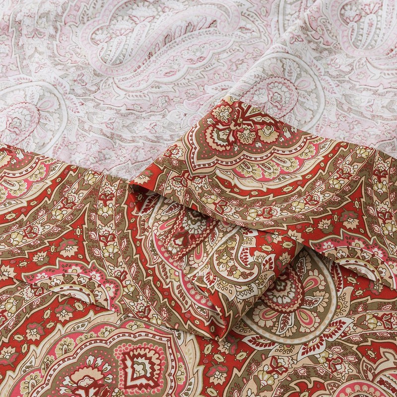 Zusbest Queen Size Bed Sheet Set 100% Cotton Burgundy Red