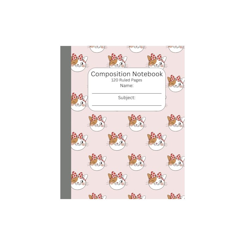 Ginger Cats With Bows: Composition Notebook 120 Ruled Pages For