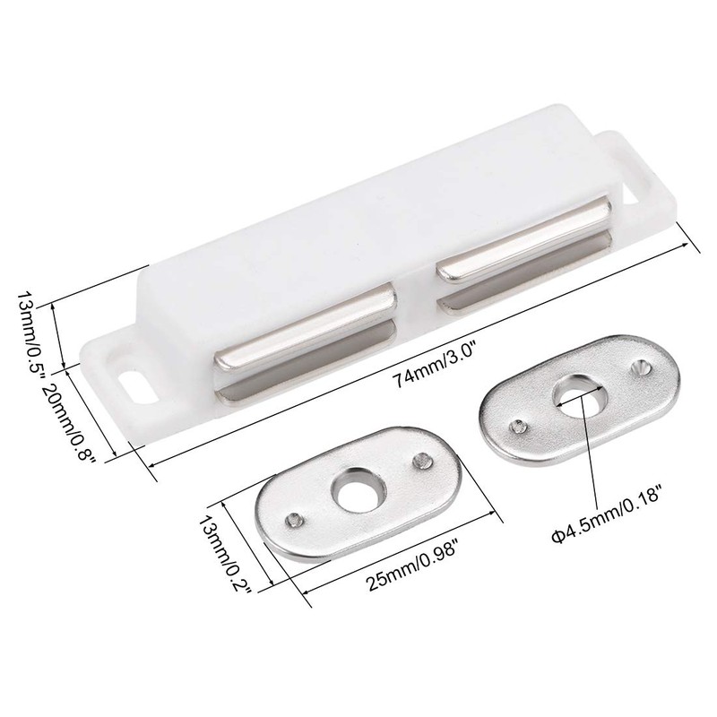 sourcing map Double Magnetic Latches Catch for Cabinet Door Cupboard