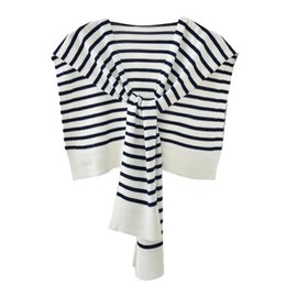 Womens Striped Pashmina Shawls and Wraps Knitted Sweater Casual Shawl Wraps Scarf Cardigan Cape Cashmere Shoulder Top