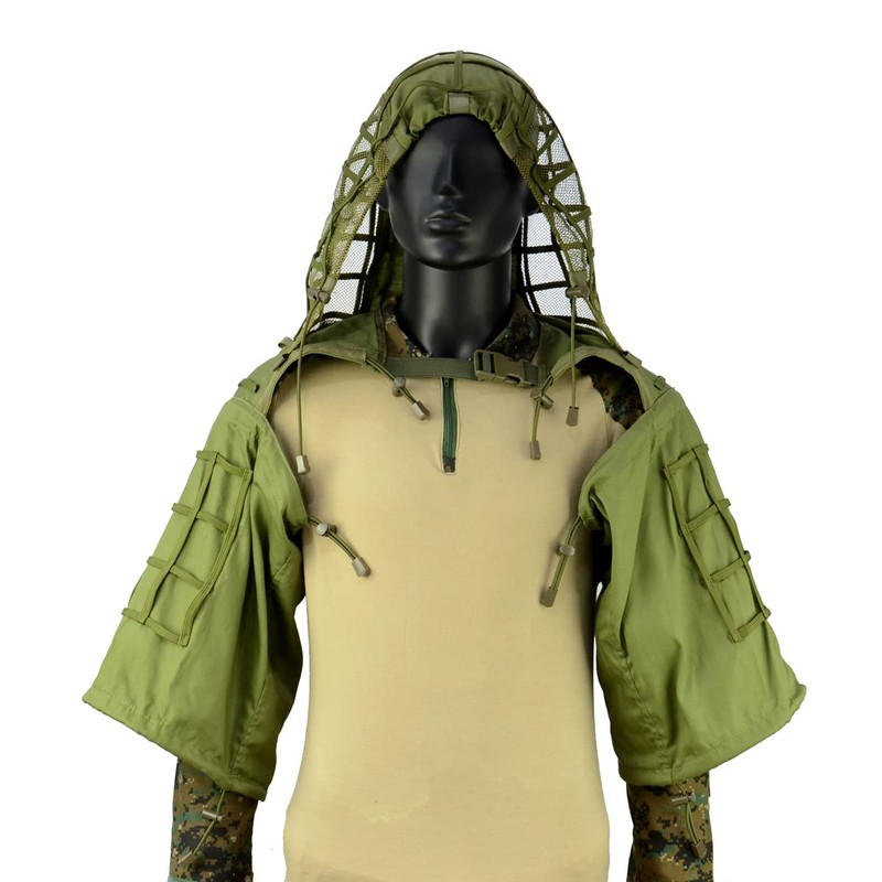 LytHarvest Ghillie Suit Foundation, Tactical Sniper Coats/Viper Hoods (Brown)