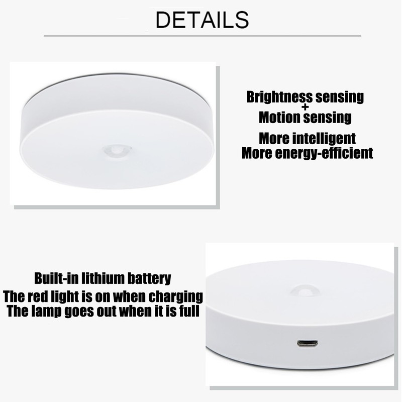 noxozoqm Motion Sensor Lamp Under Cabinet Lighting Rechargeable Night Light