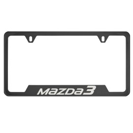 MVP Black Chrome License Plate Frame for Mazda3, Mazda 3