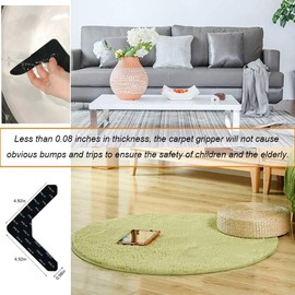 Frundoo Non-Slip Mat for Carpet, Pack of 8, Washable and Reusable, Double-Sided Anti-Curling Rug, Gripper Stickiness and Easy to Remove