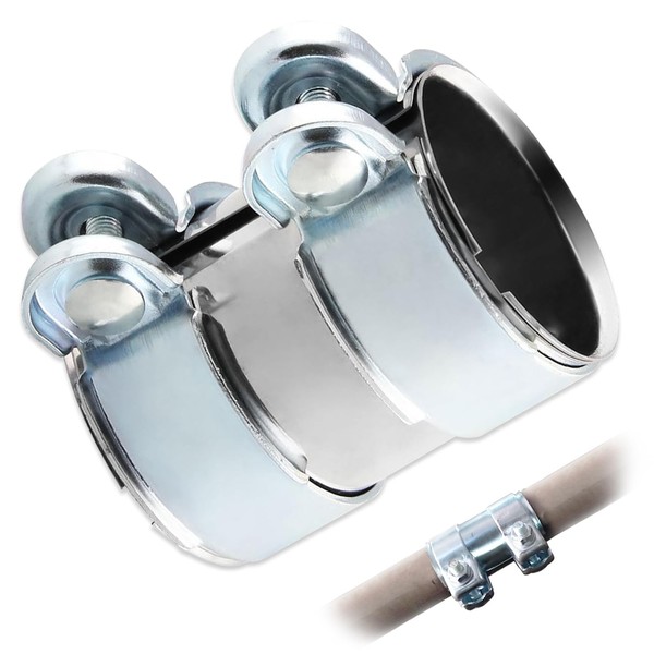Tkxjry Double Clamp, Exhaust Pipe Clamp, Exhaust Clamp, Pipe Connector,