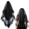 UEIOAVL Veil, 1 Piece Veil Bridal Veil Black Veil Lace