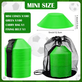 Hanaive 100 Pieces Mini Soccer Cones for Drills 5 Inch Sport Cones Agility Disc Cones with Accessories for Kids Football Training (Orange)