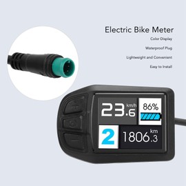 Generic Electric Bike Display, UART No. 2 Protocol TFT UKC3 ABS Colorful Cycling Computer IP64 Water Proof Compact Conversion Accessories, for Electric Scooters