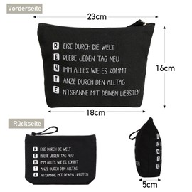 MEJOSER Retirement Gift Cosmetic Bag Retirement Gifts for Women Men Pensioner Toiletry Bag Farewell Gift Colleagues Pension Make Up Bag Makeup Bag, black, Modern