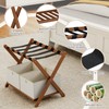 oakvivo Fully Assembled Walnut Luggage Racks Set of 2 with