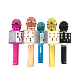 Karaoke Wireless Microphone with LED Lights (Blue)
