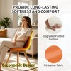 Upholstered Dining Chairs Set of 4 Pu Leather Orange Chairs