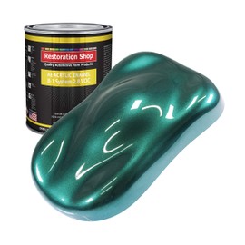Restoration Shop - Dark Teal Metallic Acrylic Enamel Auto Paint - Gallon Paint Color Only - Professional Single Stage High Gloss Automotive, Car, Truck, Equipment Coating, 2.8 VOC