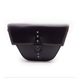 Motorcycle Side Saddle Bag Synthetic Leather With Quickrelease Buckle, Ample Space for Tools, Universal Fitment for Suzuki, Cafe Racer ATV Bikes (Black)