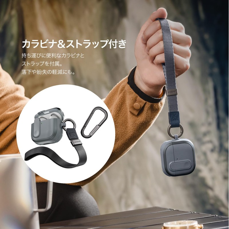 MagEasy AirPods 4 Compatible Case, Shockproof, Drop Prevention, Strap Included,