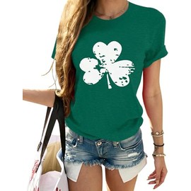 Woffccrd Womens Short Sleeve St. Patrick's Day T-Shirts Crew Neck Spring Graphic Tee Tops (M,3 Green)