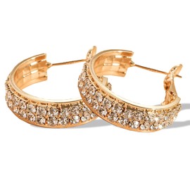 Hoop Earrings for Women Cubic Zirconia Gold Silver Hypoallergenic Statement Cuff Dainty Jewelry Gift (Gold)