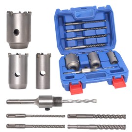 DEHUIWI 8Pcs Concrete Hole Saw Kit, 2 Inch Masonry Hole Saws for Cement, SDS Plus Corning Bits, Tungsten Steel Wall Hole Opening Hammer Drill Bits 30 40 50MM
