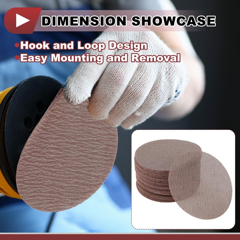 HEROFFIX 50 Pcs 6 Inch Abranet Sanding Mesh Anti-Clog Hook