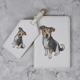 Azeeda 'Jack Russell Terrier' Passport Cover & Luggage Tag Travel Set (PA00014827)