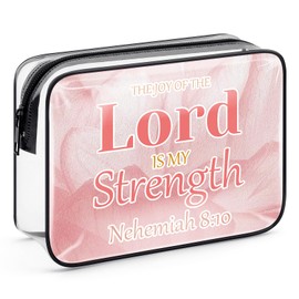 Inspirational Christian Gifts for Women PVC Clear Cosmetic Bag Religious Gifts for Women Bible Verse Travel Makeup Bag Spiritual Birthday Mothers Day Gifts for Sister Friends Mom Zipper Toiletry Pouch